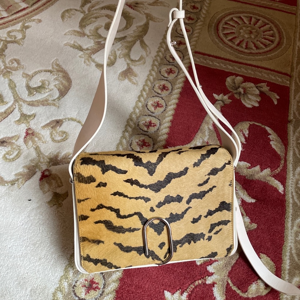 Phillip Lim Alix Shoulder Flap Bag Calf Hair Zebra